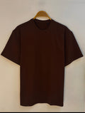 TOXICFIT Dark Brown Plain T-Shirt 260GSM Cotton